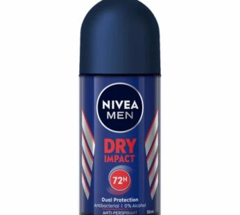NIVEA Dry Impact Roll On Deodorant For Men 50Ml-Blue